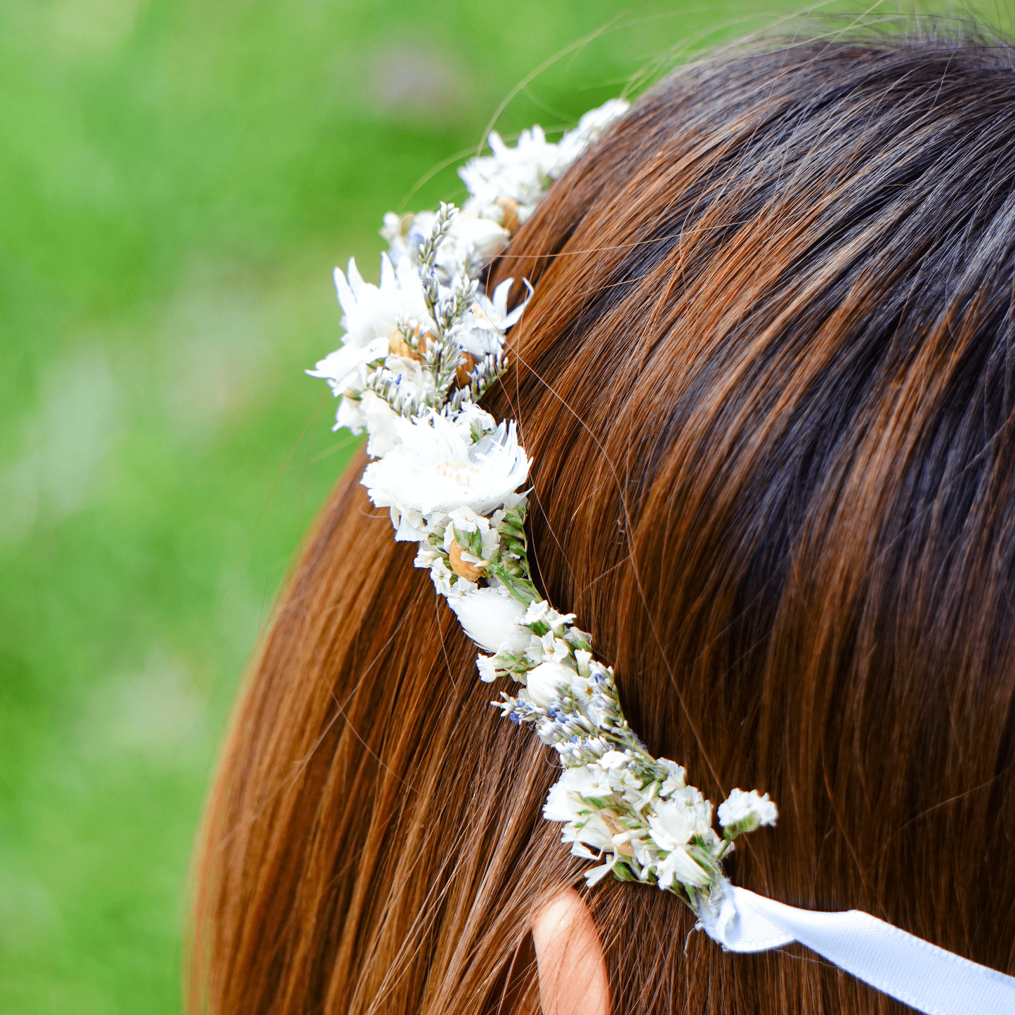 Dried Daisy Flower Crown – Rustic Wedding Halo for Brides & Flower Girls
