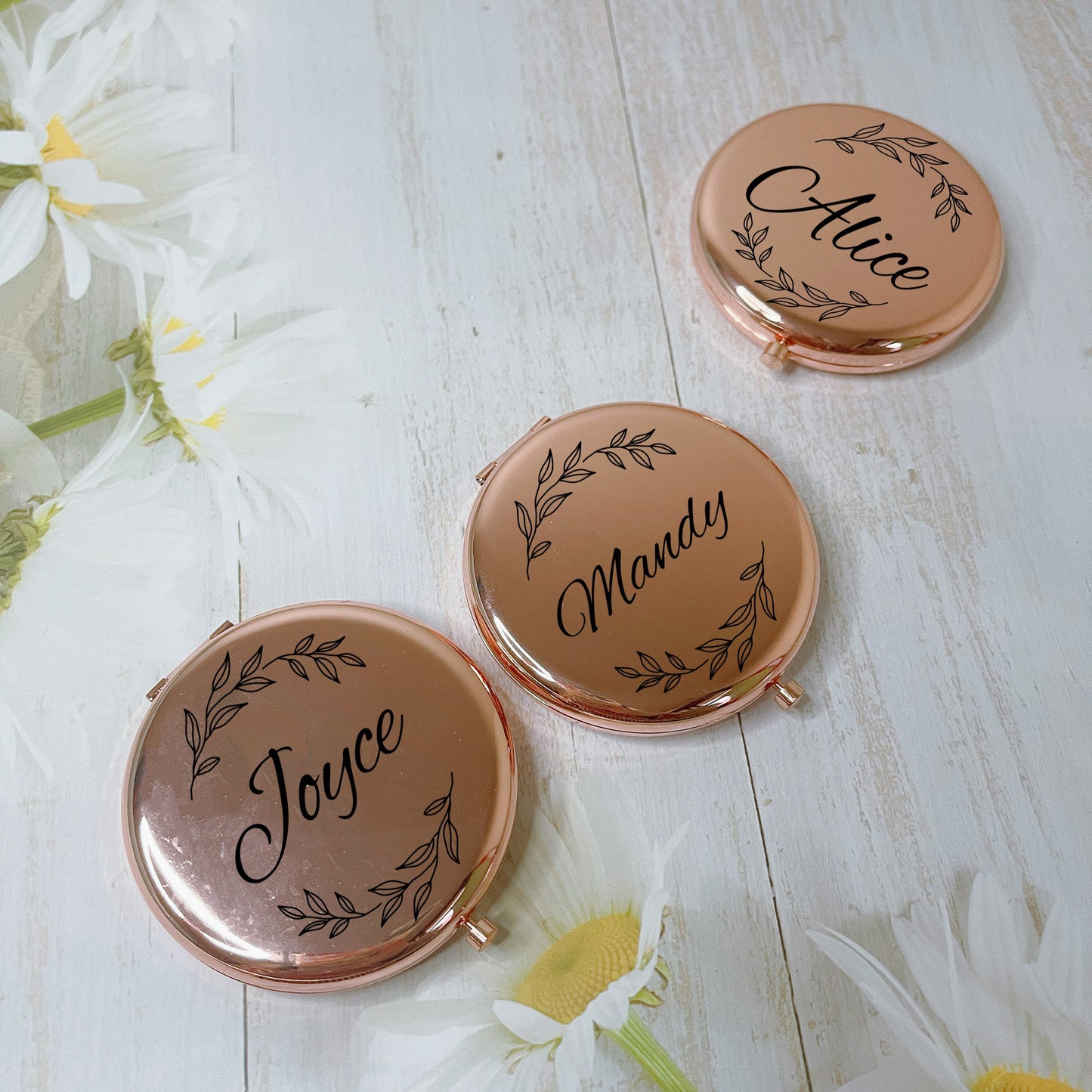 Floral Initial Travel Jewellery Box & Mirror Bundle