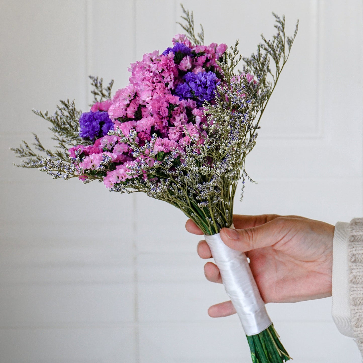 Pink Forget-Me-Not Dried Wedding Flower Bouquet