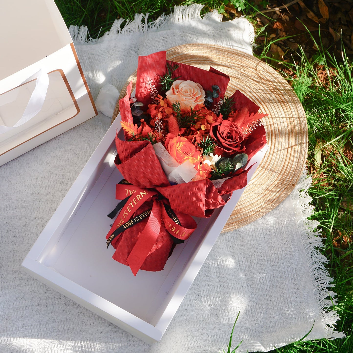 Red Rose Romantic Wedding Bouquet