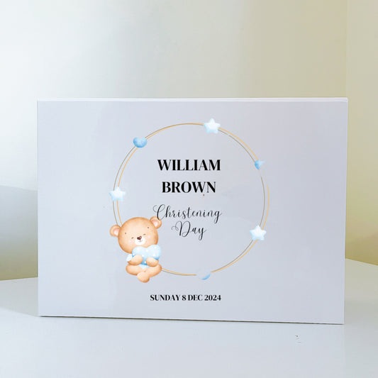 Luxury Christening Gift Box|Magnetic Gift Box|Personalized Christening Name Box|Christening Keepsake Box|Custom Christening Gift Box