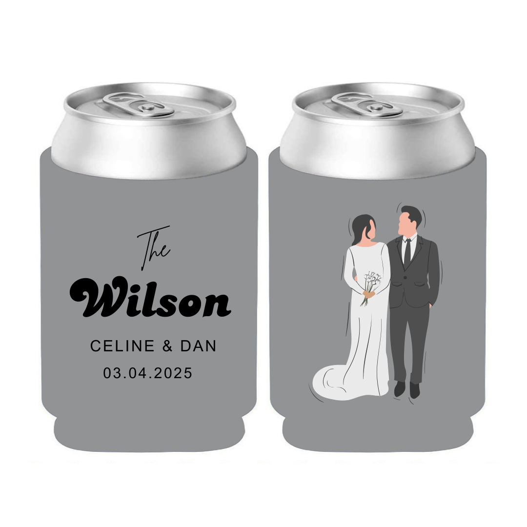 Wedding Stubby Coolers - Design A002