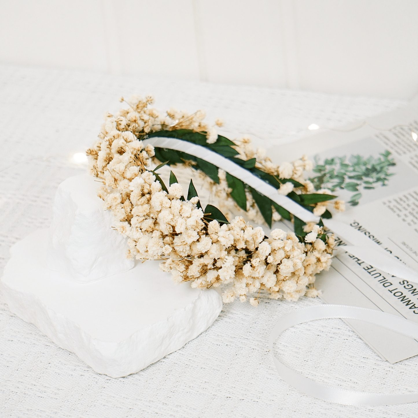 Eucalyptus & Baby’s Breath Dried Flower Crown