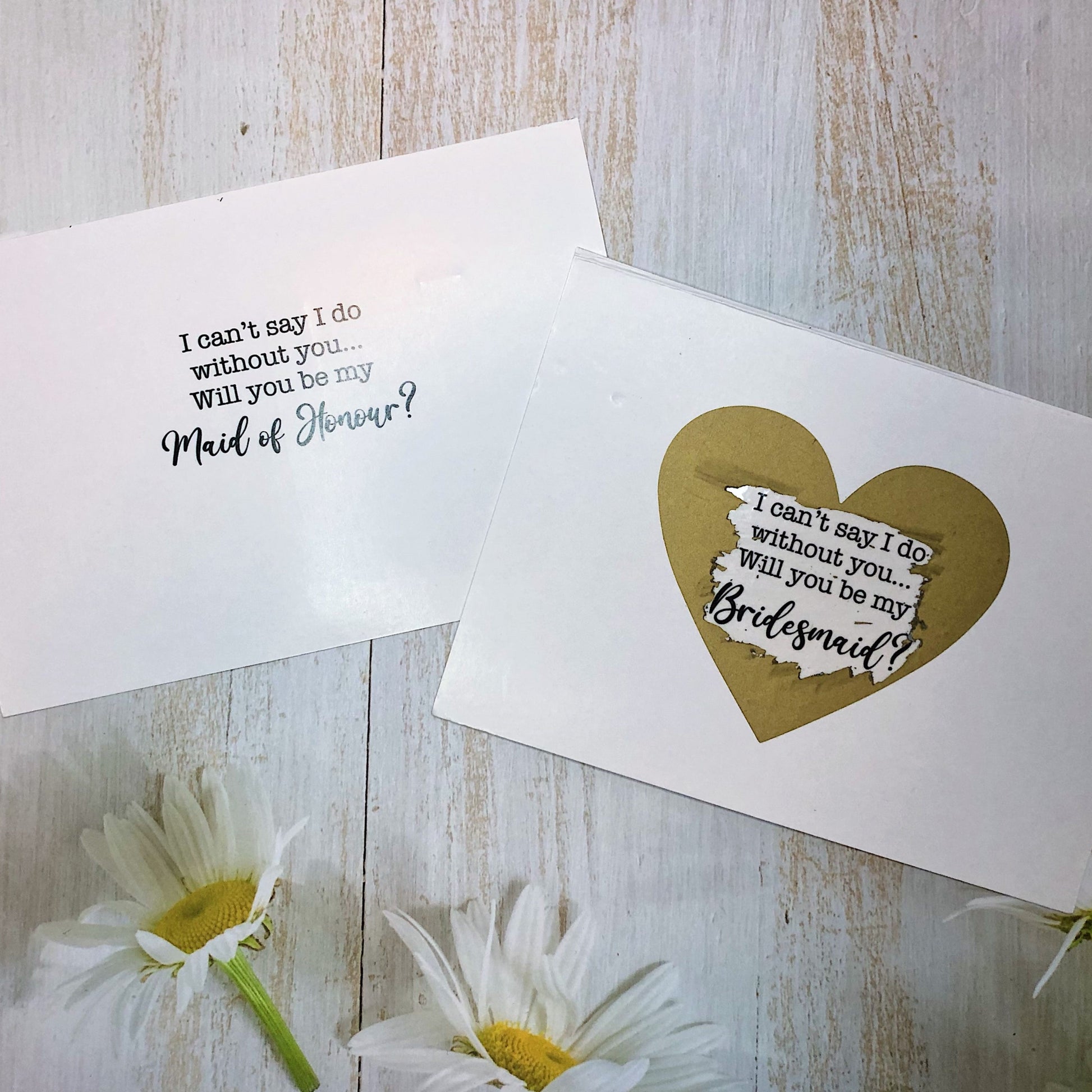 Personalized Bridesmaid or Maid of Honour Card: Make your proposal or thank-you extra special with a personalized card, perfect for your closest friends.