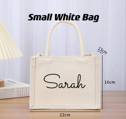 White Burlap Jute Bag