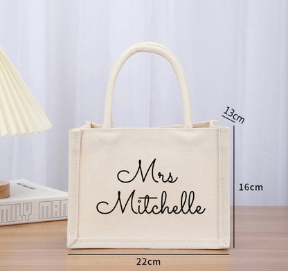 White Burlap Jute Bag