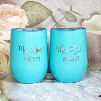 Engraved Reusable Travel wine Tumbler