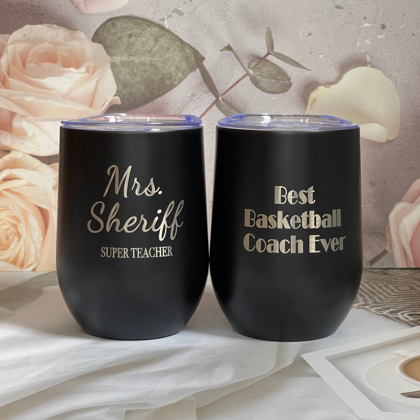 Engraved Reusable Travel wine Tumbler