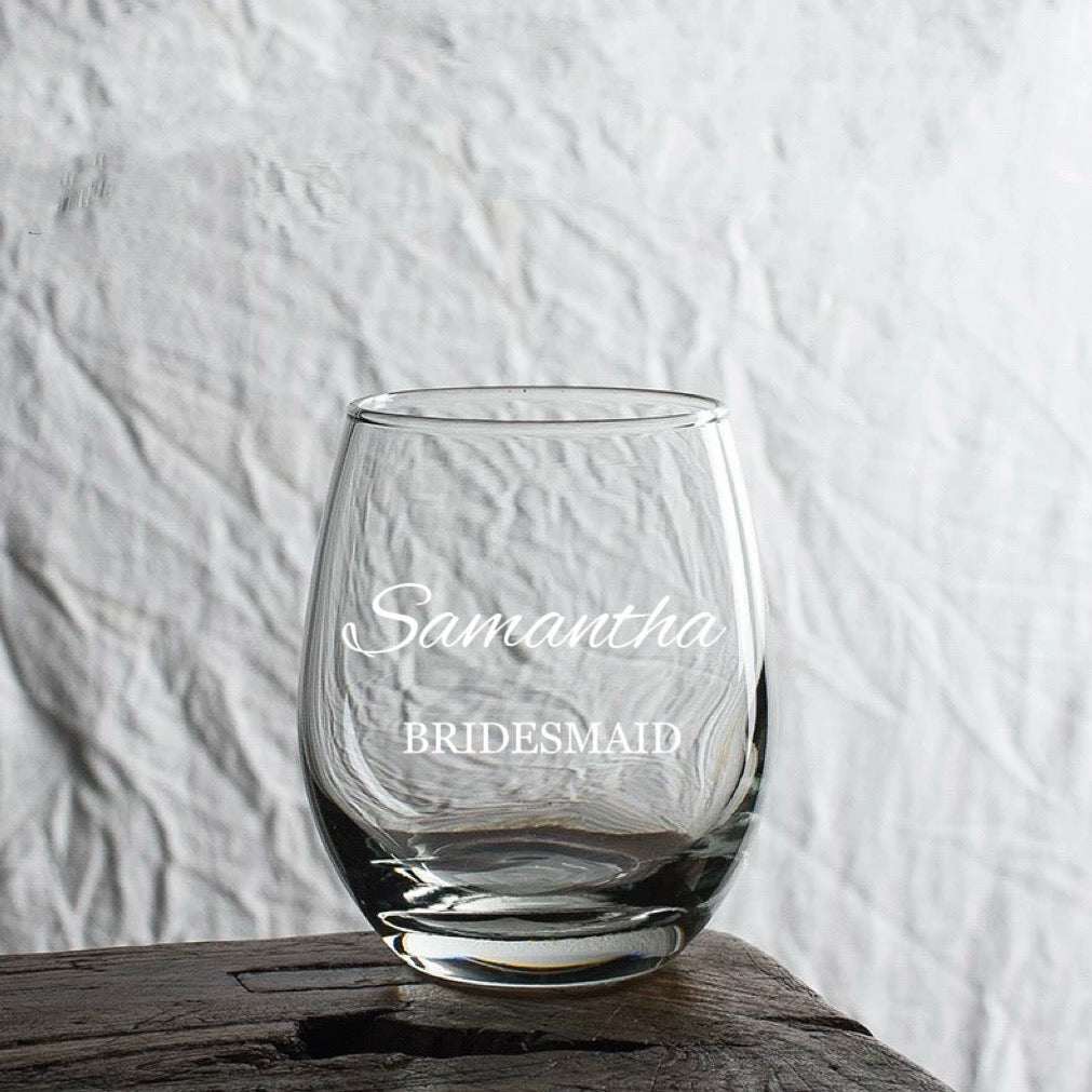 Engraved Stemless Wine Glass | 475 ML