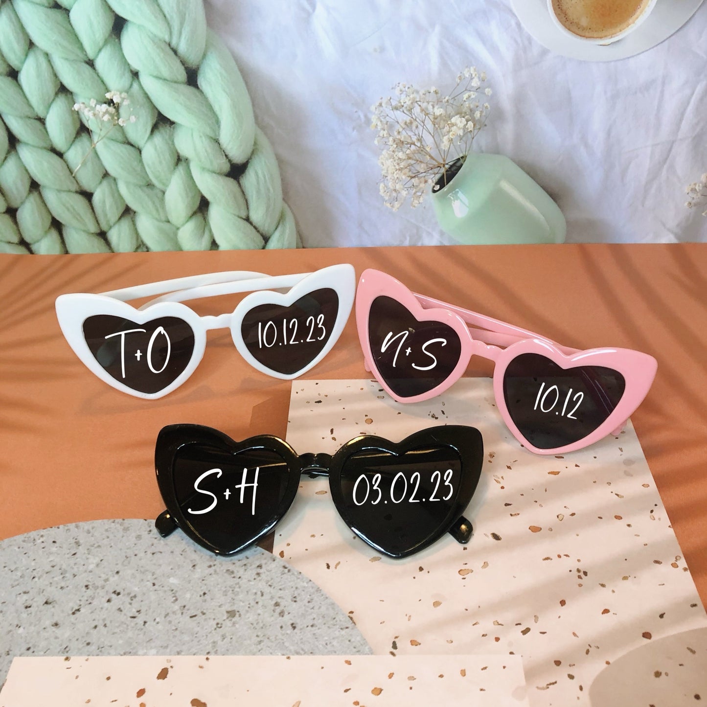 Heart Shape Bride Bridal Bridesmaid Sunglasses