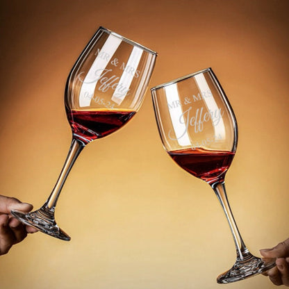 Engraved Wine Glasses For Couple