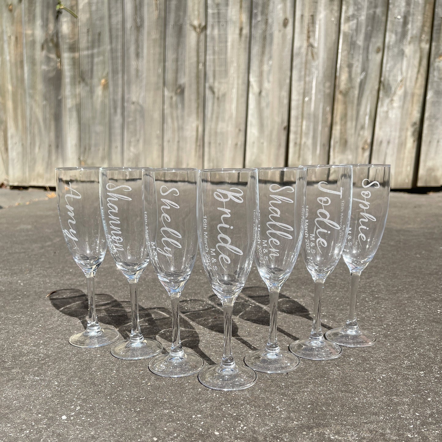 Engraved Champagne Flute