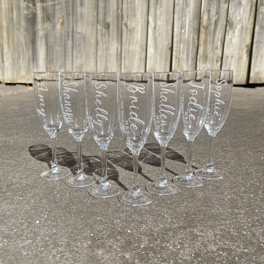 Engraved Bridesmaid Champagne Flute
