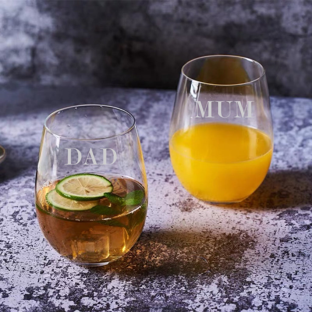 Engraved Stemless Wine Glass | 475 ML