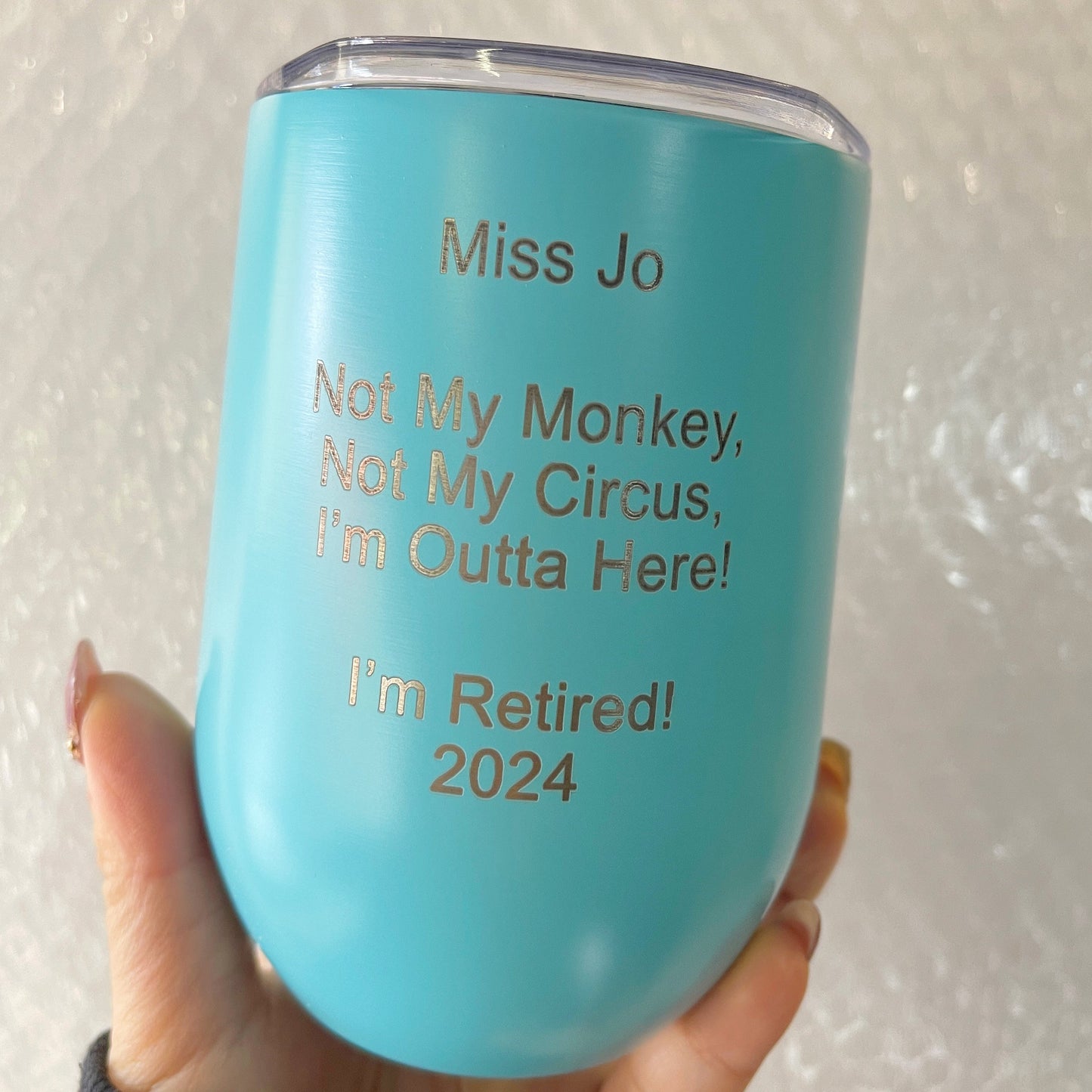 Engraved Reusable Travel wine Tumbler