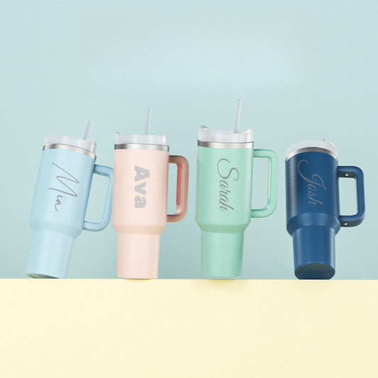 Engraved Insulated Bottle with straw -1200ML