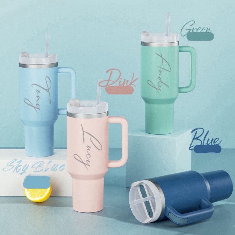 Experience sustainable elegance with our engraved travel straw mug. Enjoy eco-friendly sips on the go with a personalized touch.