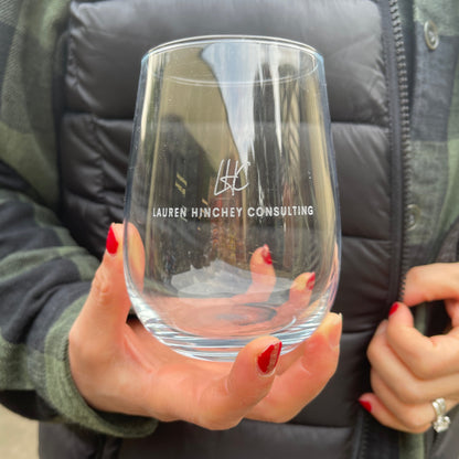 Engraved Stemless Wine Glass | 475 ML