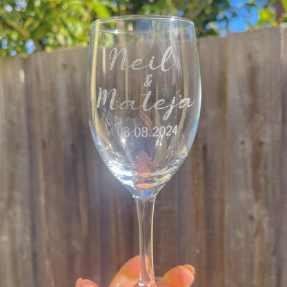 Engraved Wine Glasses For Couple