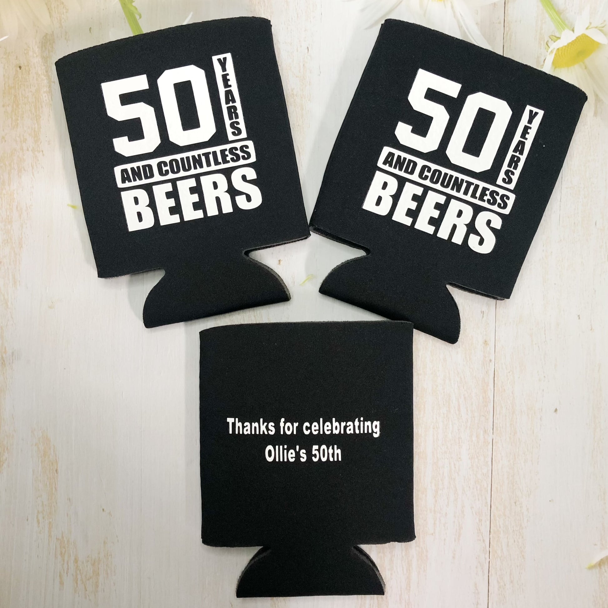 Birthday Celebration Stubby Holder- 50 Years and countless beers