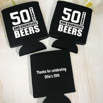 Birthday Celebration Stubby Holder- 50 Years and countless beers