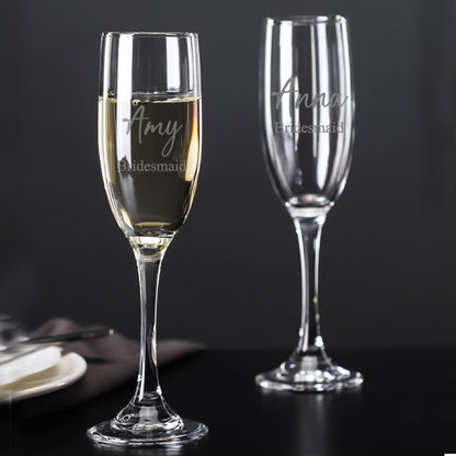 Engraved Champagne Flute