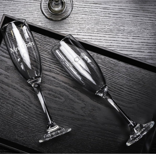 Engraved Champagne Flute