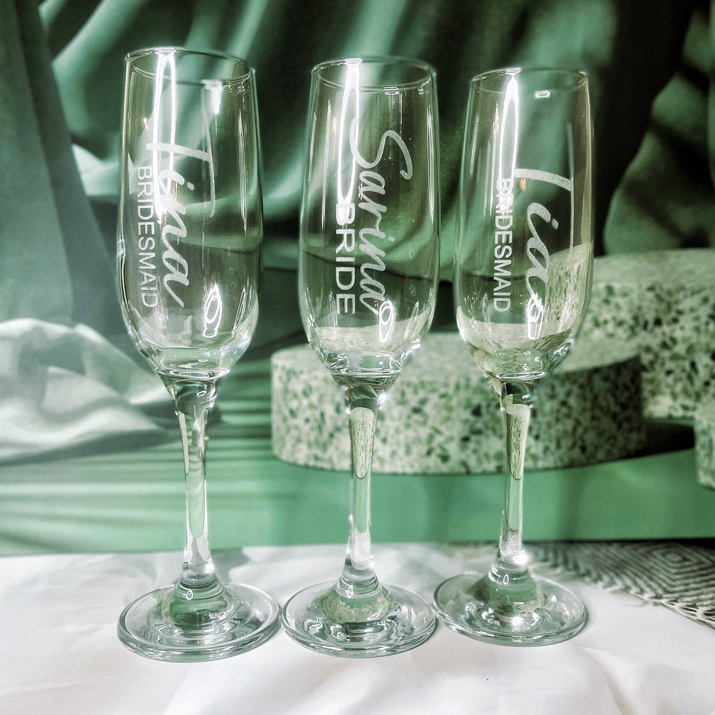 Engraved Champagne Flute