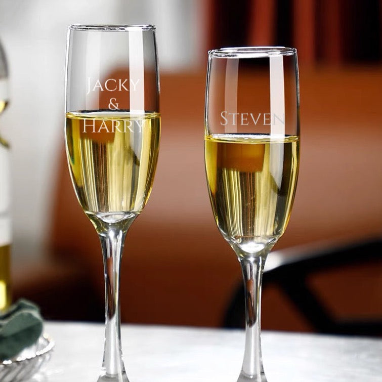 Engraved Couple's Name Champagne Flute