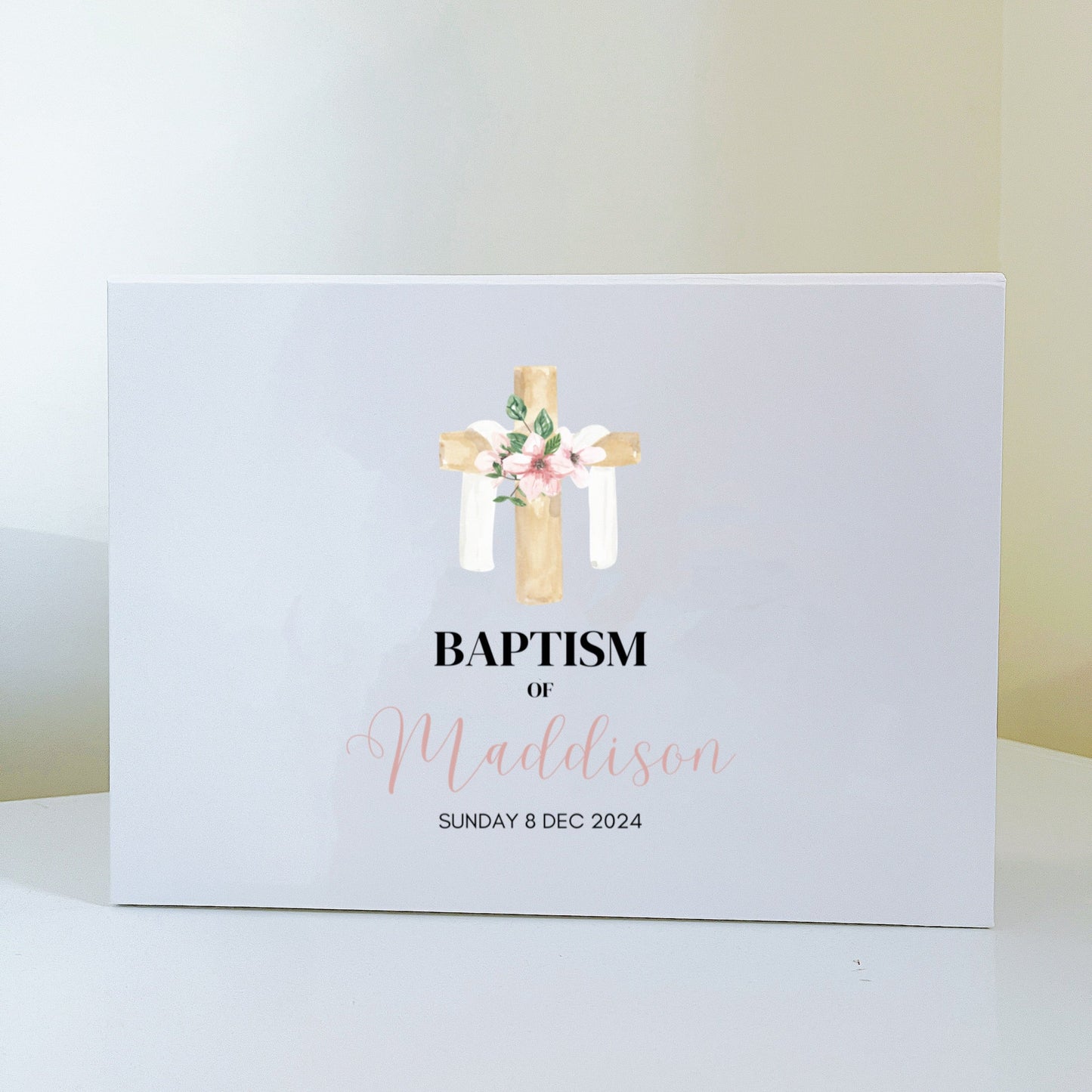 Luxury Baptism Gift Box |Magnetic Keepsake Box | Personalized Christening Box | Custom Baptism Name Box|Baby Baptism Gift|Baptism Ribbon Box