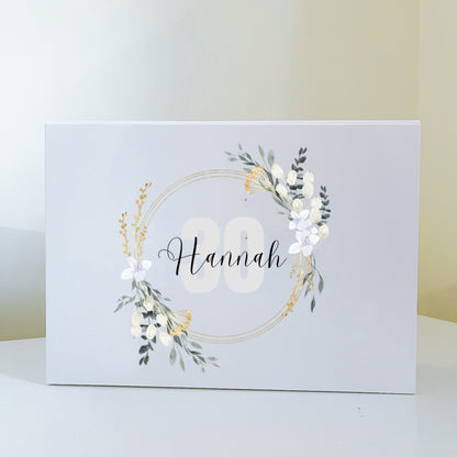 Luxury Magnetic white Gift Box|Magnetic Gift Box|Birthday gift box|Personalised Name Box|Birthday Box|Birthday name gift box|Happy Birthday ribbon box