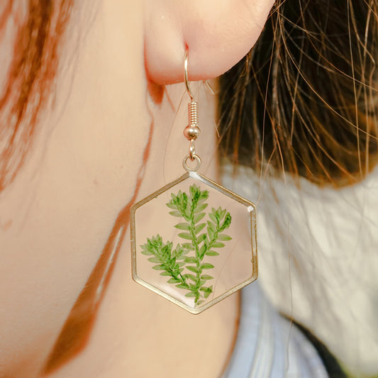 Natural Dried Leaf Earrings