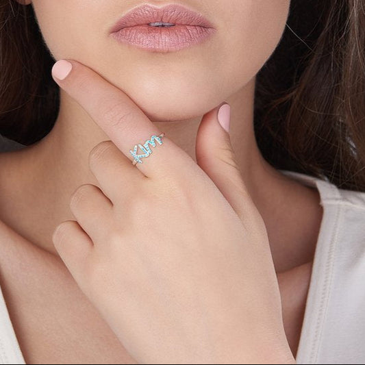 Sterling Silver Name Ring with Stone