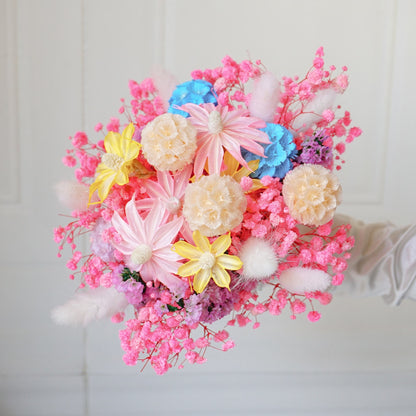 Pink Baby’s Breath & Orchid Bohemian Bouquet