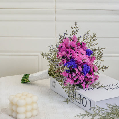 Pink Forget-Me-Not Dried Wedding Flower Bouquet