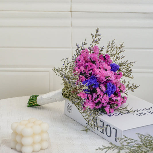 Pink Forget-Me-Not Dried Wedding Flower Bouquet