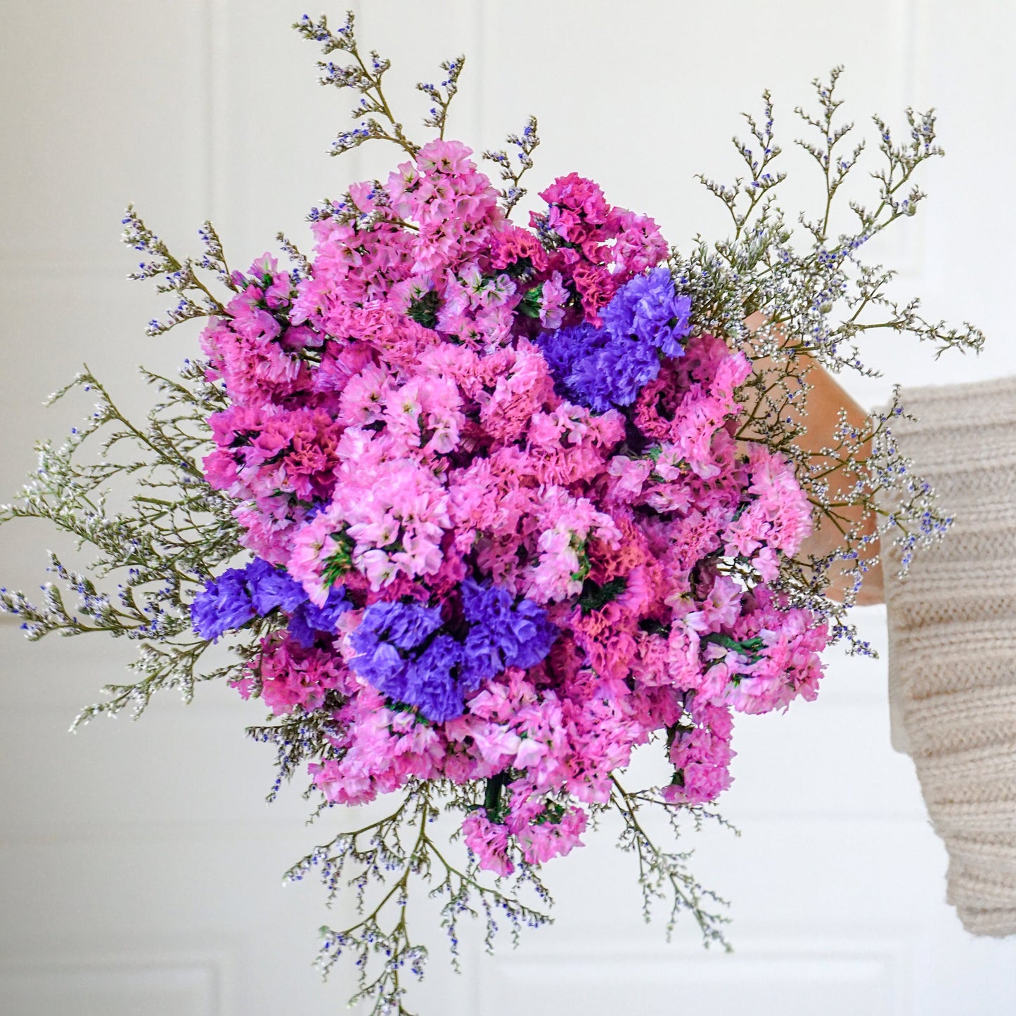 Pink Forget-Me-Not Dried Wedding Flower Bouquet