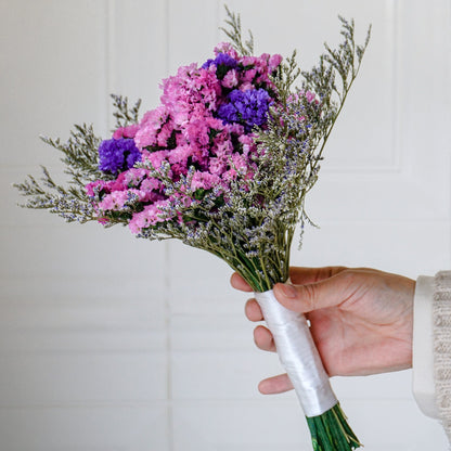 Pink Forget-Me-Not Dried Wedding Flower Bouquet