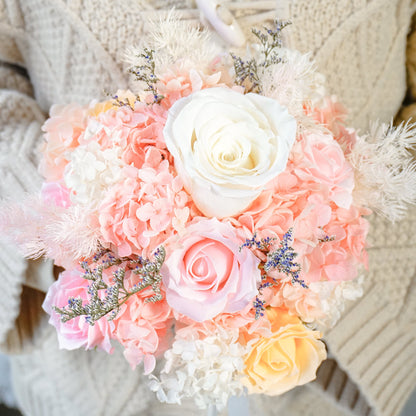 Pink Hydrangea & Rose Dried Flower Bouquet