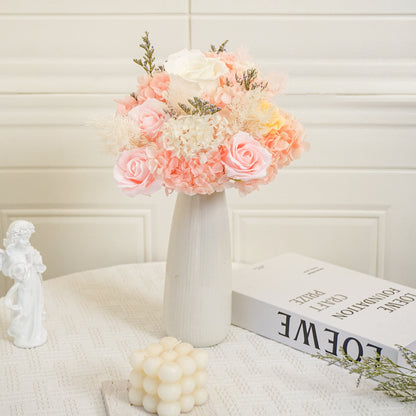 Pink Hydrangea & Rose Dried Flower Bouquet