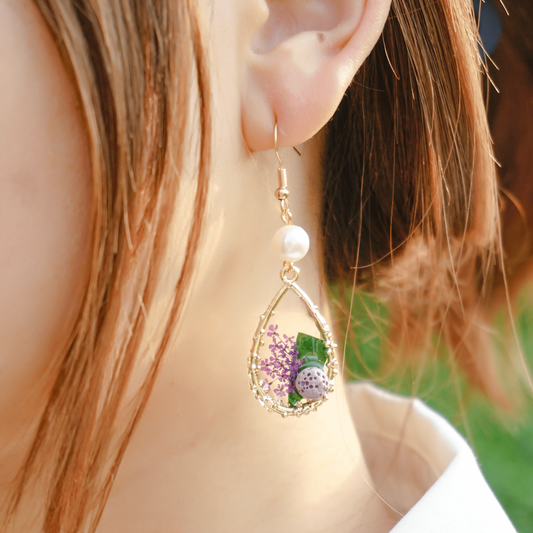 Purple Forget-Me-Not Essential Oil Earrings