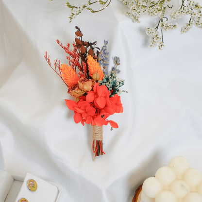Red Dried Flower Boutonniere