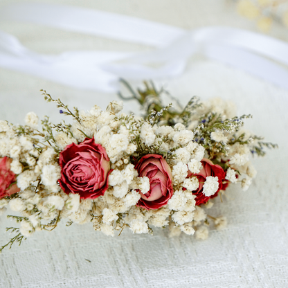 Romantic White Baby’s Breath & Rose Flower Crown