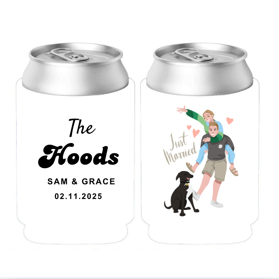 Wedding Stubby Coolers - Design A002