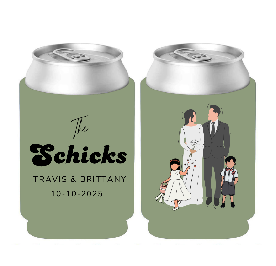 Wedding Stubby Coolers - Design A002