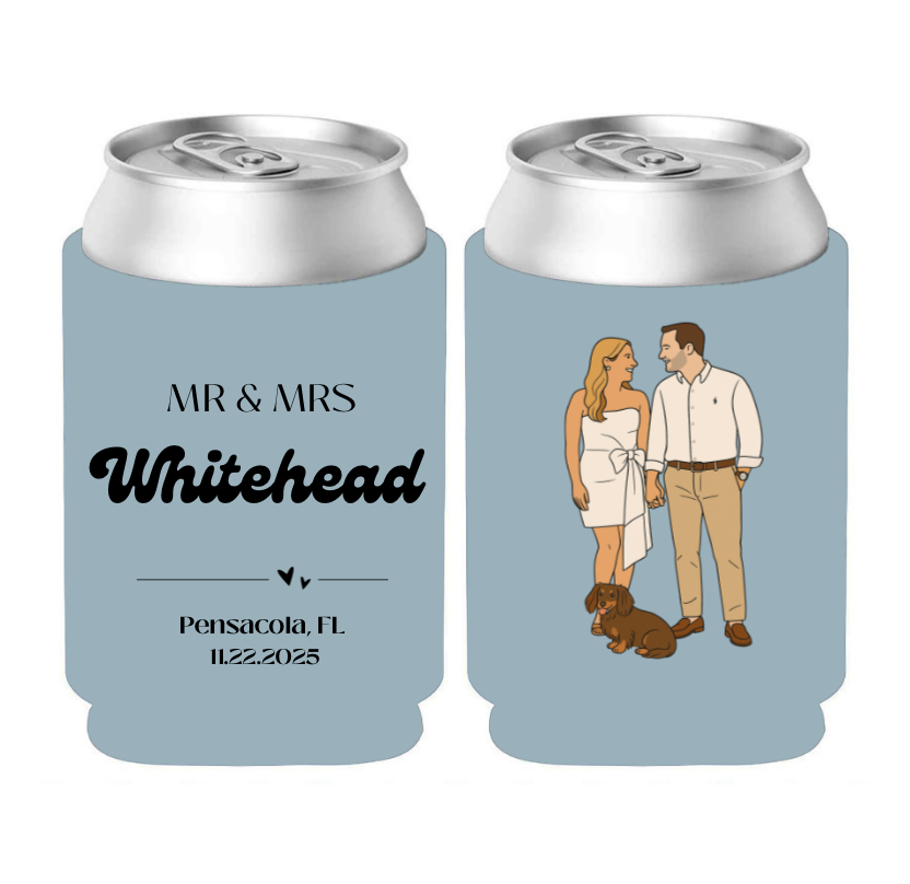 Wedding Stubby Coolers - Design A002