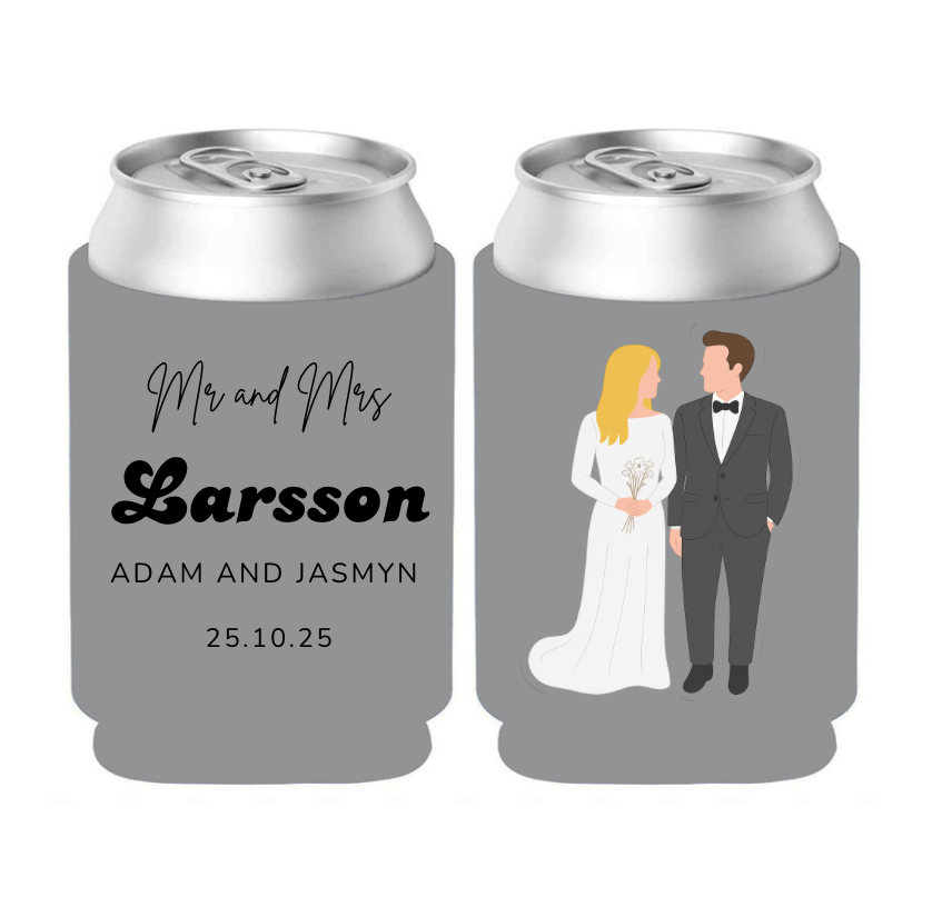 Wedding Stubby Coolers - Design A002