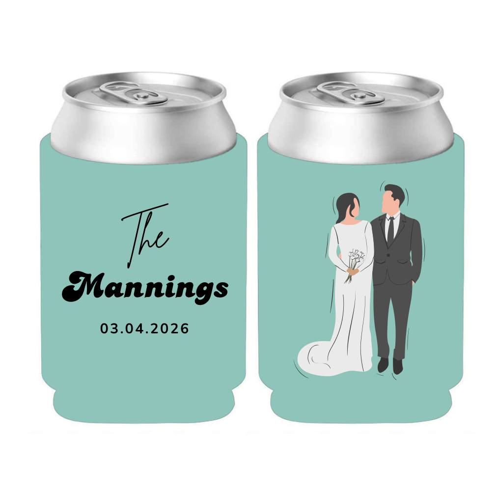 Wedding Stubby Coolers - Design A002