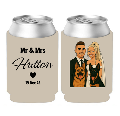 Wedding Stubby Coolers - Design A002