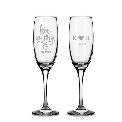 Valentine's Day Engraved Champagne Flute, Valentines Gift for Her, Gift for Him